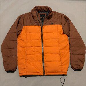 Billabong Jacket Medium Brown Orange Puffer Outdoor Skiing Winter Full Zip